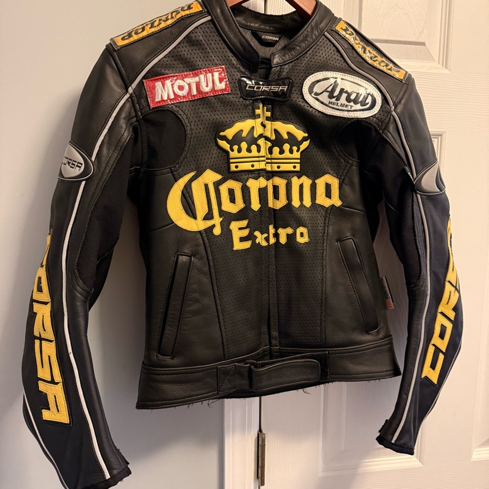 Ladies Corona Extra Corsa Black Leather Jacket